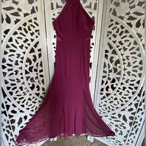 Morgan & Co Illusion Mesh Formal Dress